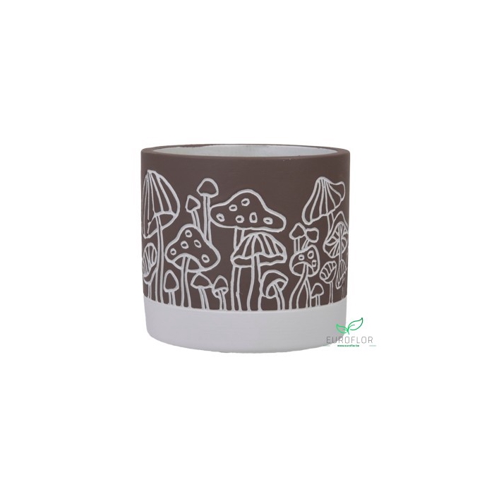 <h4>CEMENT FLOWERPOT MUSHROOM BROWN D13,5 11,5CM</h4>
