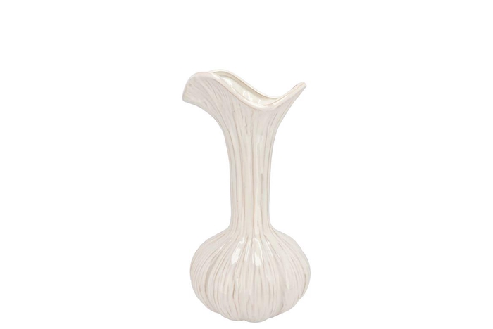 <h4>Mia White Vase Garlic 14x14x28cm Nm</h4>