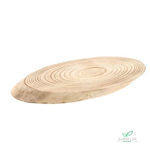 WOOD SLICE OVAAL OVL L45W22H3 BROWN