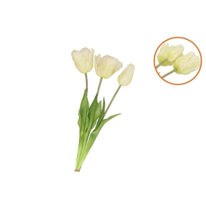 Silk Tulip Bouquet White 26x47cm Nm