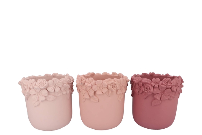 Gigi Dutch Pink Mix Flower Pot Ass 27x27x25m Nm