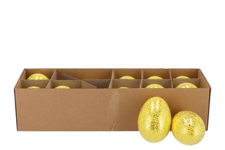 <h4>EGGS GANZEN YELLOW GLITTER P/12</h4>