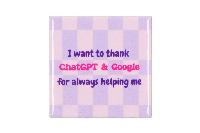 <h4>Tile I Want To Thank Purple 10x10x1cm</h4>