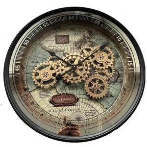 Clock Gear Ø60cm Black 43162