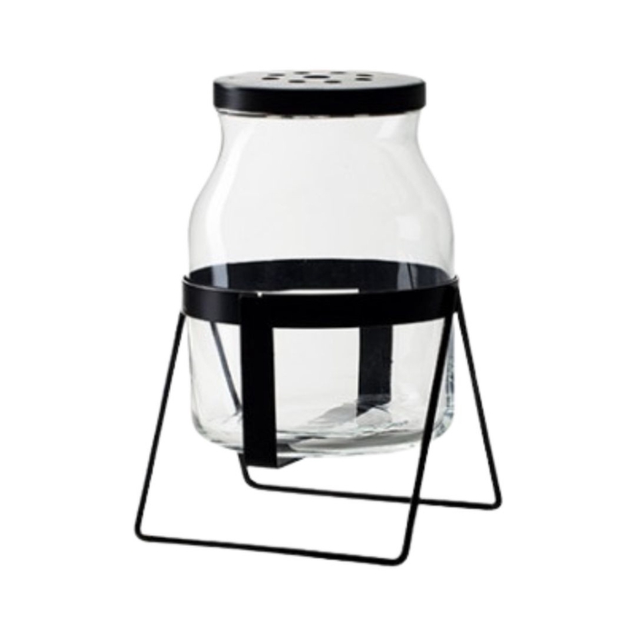 <h4>Glas Vaas +stand d14*18cm</h4>