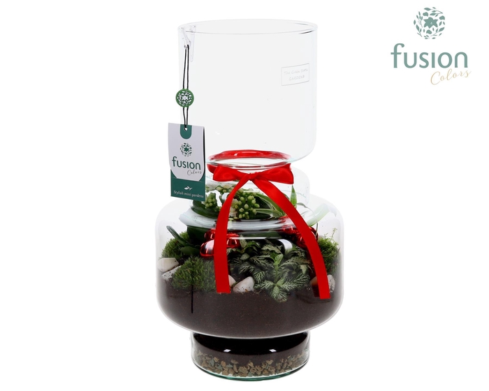 <h4>Green Bottle Lotte Large met Kerst arrangement</h4>