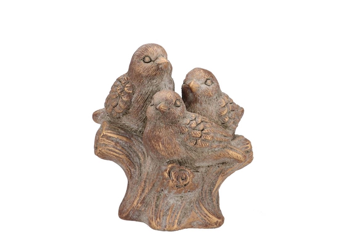 Concrete Golden Birds 14x11x16cm