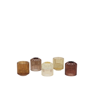 Bicolore Natural Brown Mix Candle H Ass Set Of 2 6x7cm