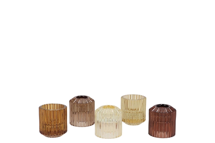 <h4>Bicolore Natural Brown Mix Candle H Ass Set Of 2 6x7cm</h4>