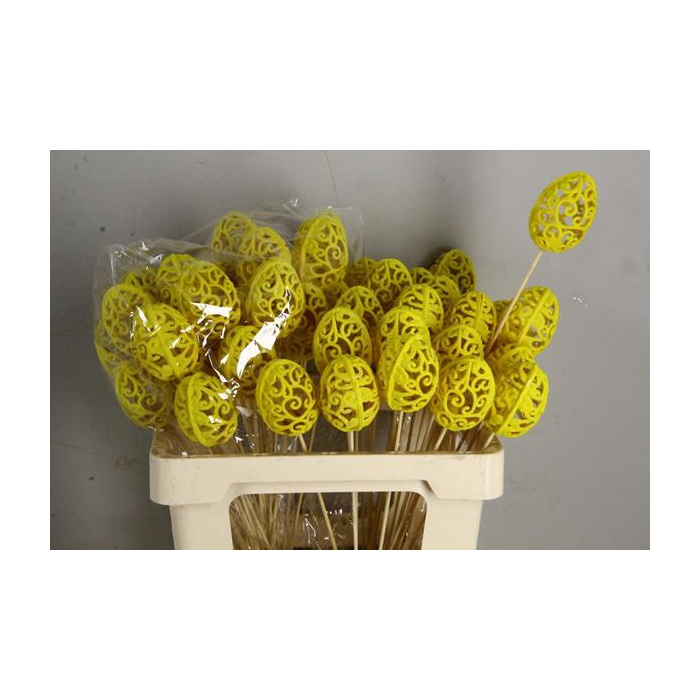 <h4>Stick Egg Baroque Yellow  7cm</h4>