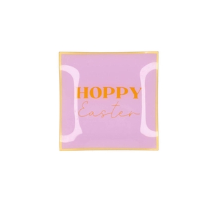 Plate Square Hoppy Easter 18x18x2cm