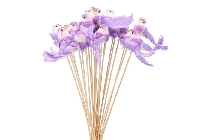 Pick Bird On Stick Lila P/1 11x4x50cm