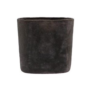 Iron Stone Grey Oval Pot 37x16x37cm