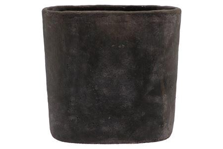 <h4>Iron Stone Grey Oval Pot 37x16x37cm</h4>