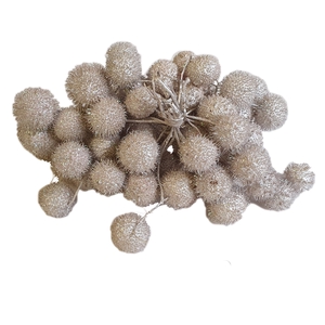 Small ball per bunch in poly White + Glitter