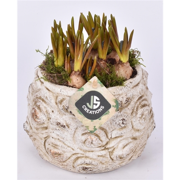 Cement pot bloemdecor 16cm