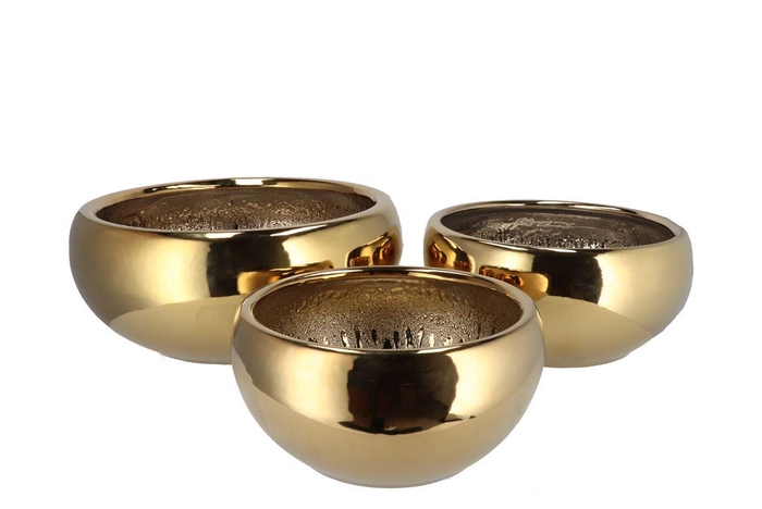 Harper Gold Pot Round S/3 43x18/33x17/27x15cm