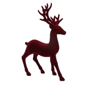 Kerst Deco rendier flock 22*35cm