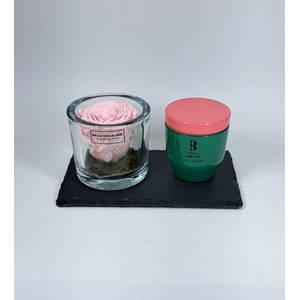 Geschenk met glas roze