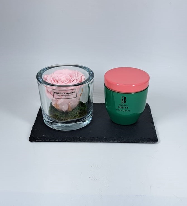 Geschenk met glas roze