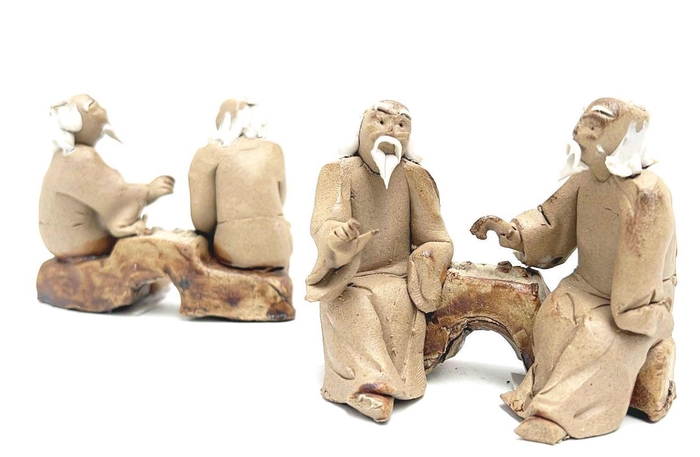 <h4>Two chinese men, unglazed, height 8cm, box 12 or 6 pcs.</h4>