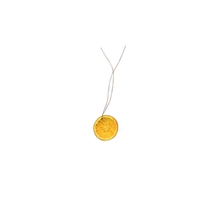 Orange slice on 2x15cm wire natural orange