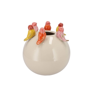 Bird Spring Vase Bowl White 24x24x24cm