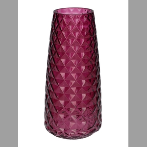 DF02-700617100 - Vase Gemma diamond d6.5/10xh21 aubergine transparent