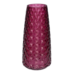 DF02-700617100 - Vase Gemma diamond d6.5/10xh21 aubergine transparent
