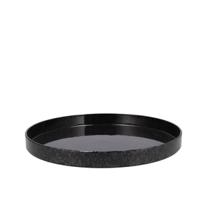 Melamine Wild Black Tray Round 32x32x3cm Nm