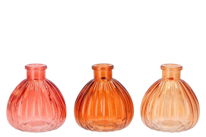 Karakum Coral Sunset Glass Bottle 9x9x10cm
