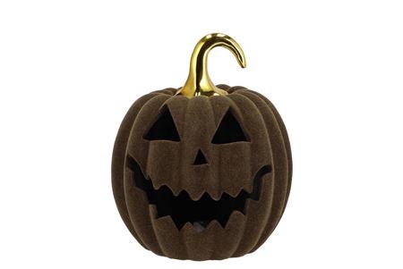 <h4>Autumn Flock Scottish Green Pumpkin Face Led 17x17</h4>
