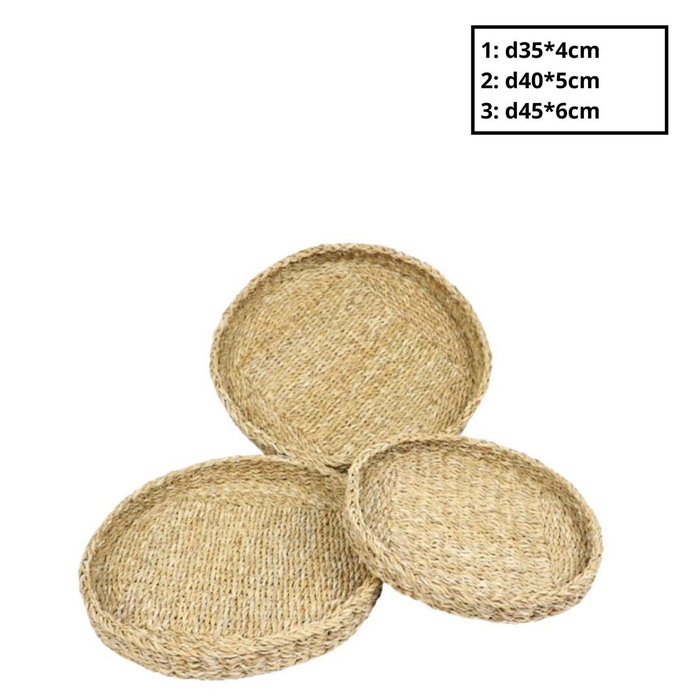 <h4>Basket sets Manatee Grass S/3 d45*6cm</h4>
