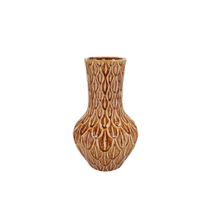 Inga Boa Brown Vase Neck Active Glaze 23x23x39cm