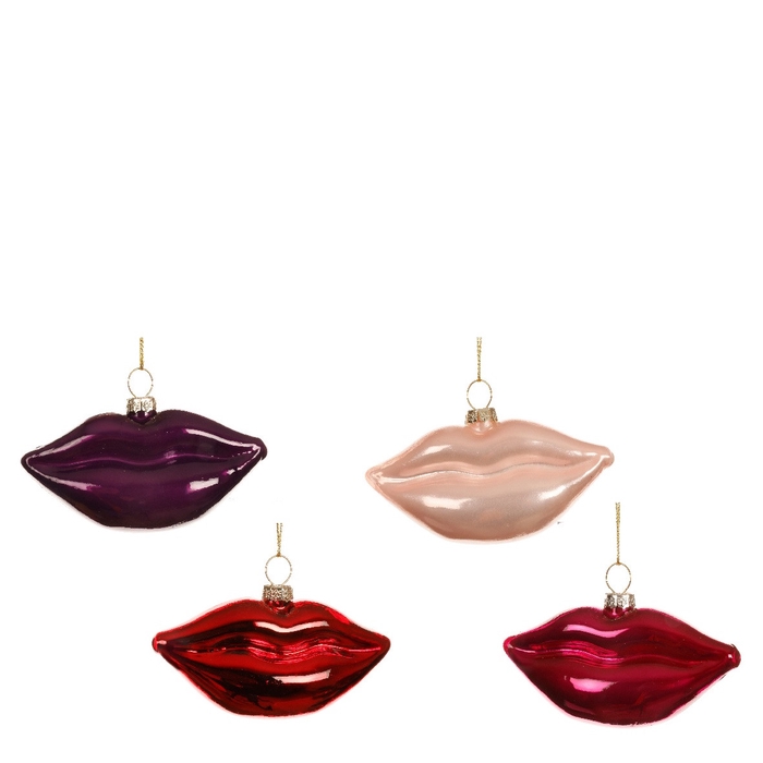 <h4>Kerstbal Hanger lips 90mm</h4>