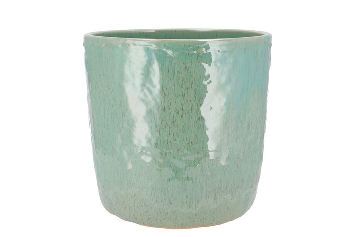 Iron Stone Aqua Green Pot 21x21x19cm