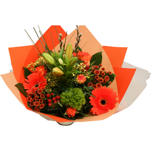 Boeket bamboo rood papieren hoes