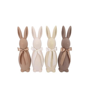 Easter Flock Natural Brown Bunny Bow Ass 10x10x31cm