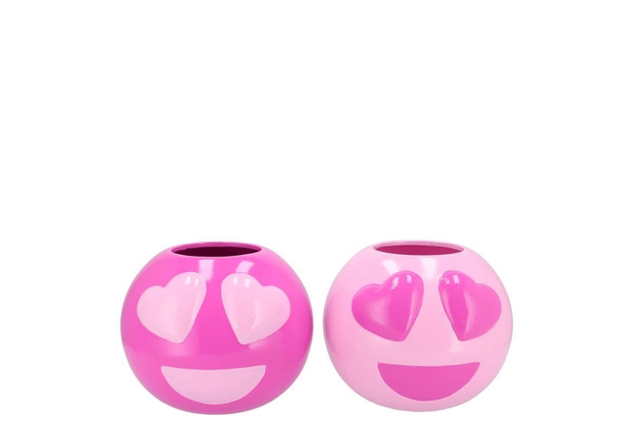 <h4>Smiley Lovely Pink Mix Vase Ass 11x11x9cm Nm</h4>