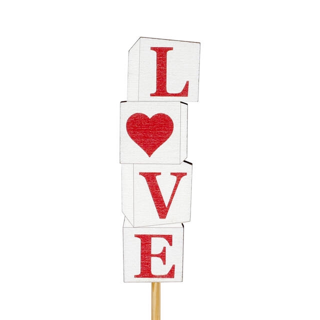 Pick Love Boxes wood 8,5x2,7cm+12cm stick