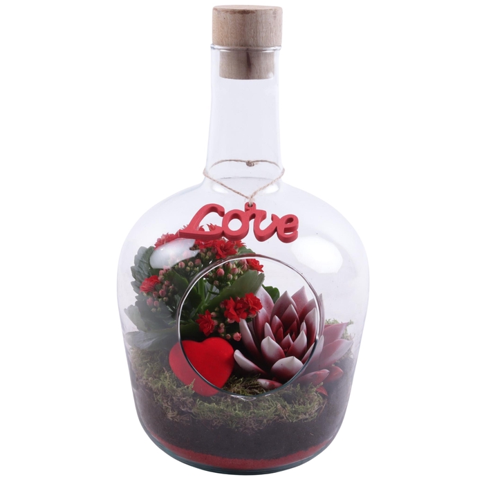 <h4>Valentine Arr. Indoor Glass Vase with Hole Ø18cm 2PP</h4>
