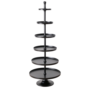 /Tiered tray Phil, Decoration, H 206 cm, Aluminium, Single-colour aluminium black