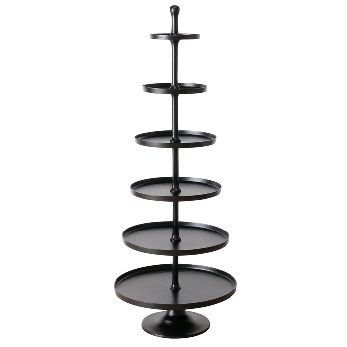 <h4>/Tiered tray Phil, Decoration, H 206 cm, Aluminium, Single-colour aluminium black</h4>