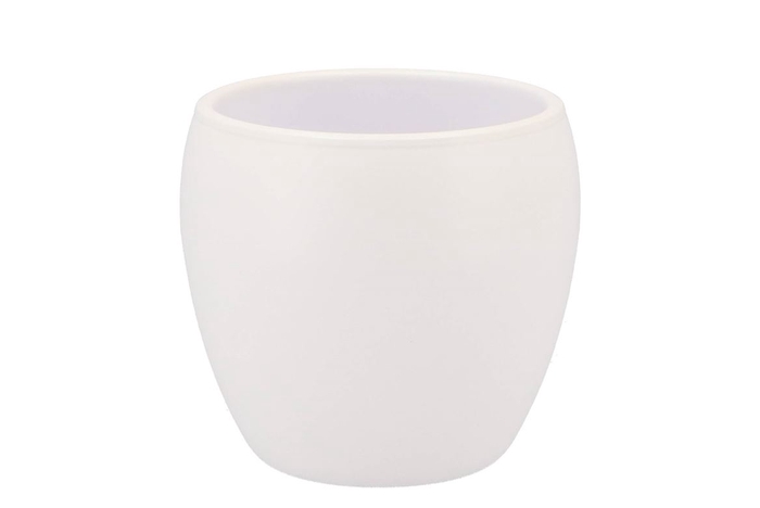 Vinci Matt White Flower Pot 14x13cm