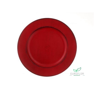 PLATE MELAMINE ROUND SMALL RED D20 H2