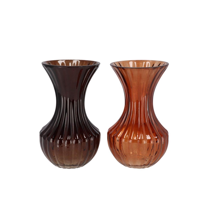 <h4>Taylor Brown Vase Cone Neck Ass 9x16cm</h4>