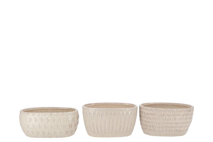 Paris Offwhite Pot Oval Ass 24x13x11cm