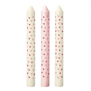 Wedding Candle Hearts d2.2*20cm x3 ass.