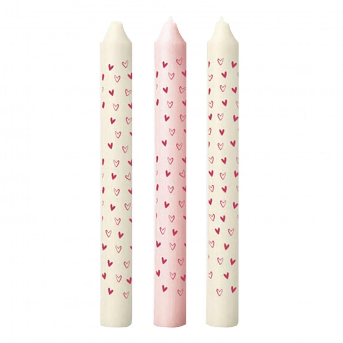 <h4>Kaars Hearts d2.2*20cm x3 ass.</h4>