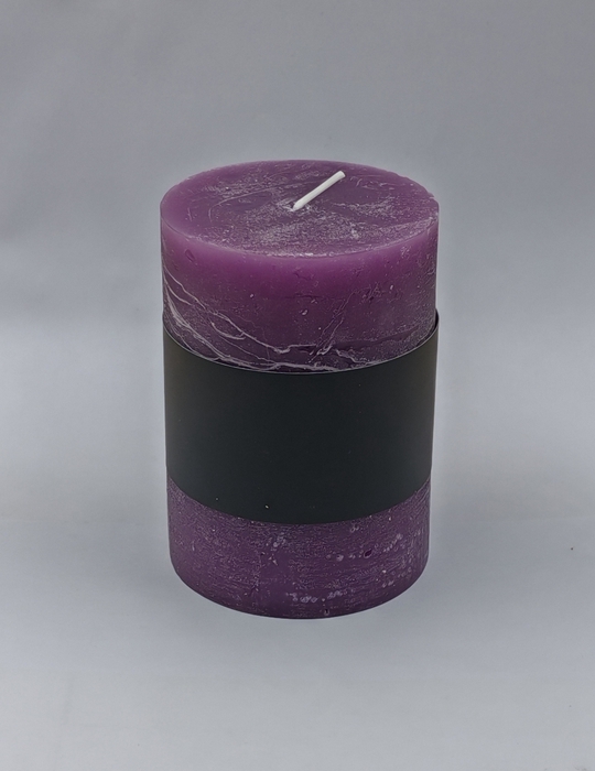 <h4>DF11-731281100 - Pillar candle Lucian d6.8xh9.5 rustic aubergine</h4>